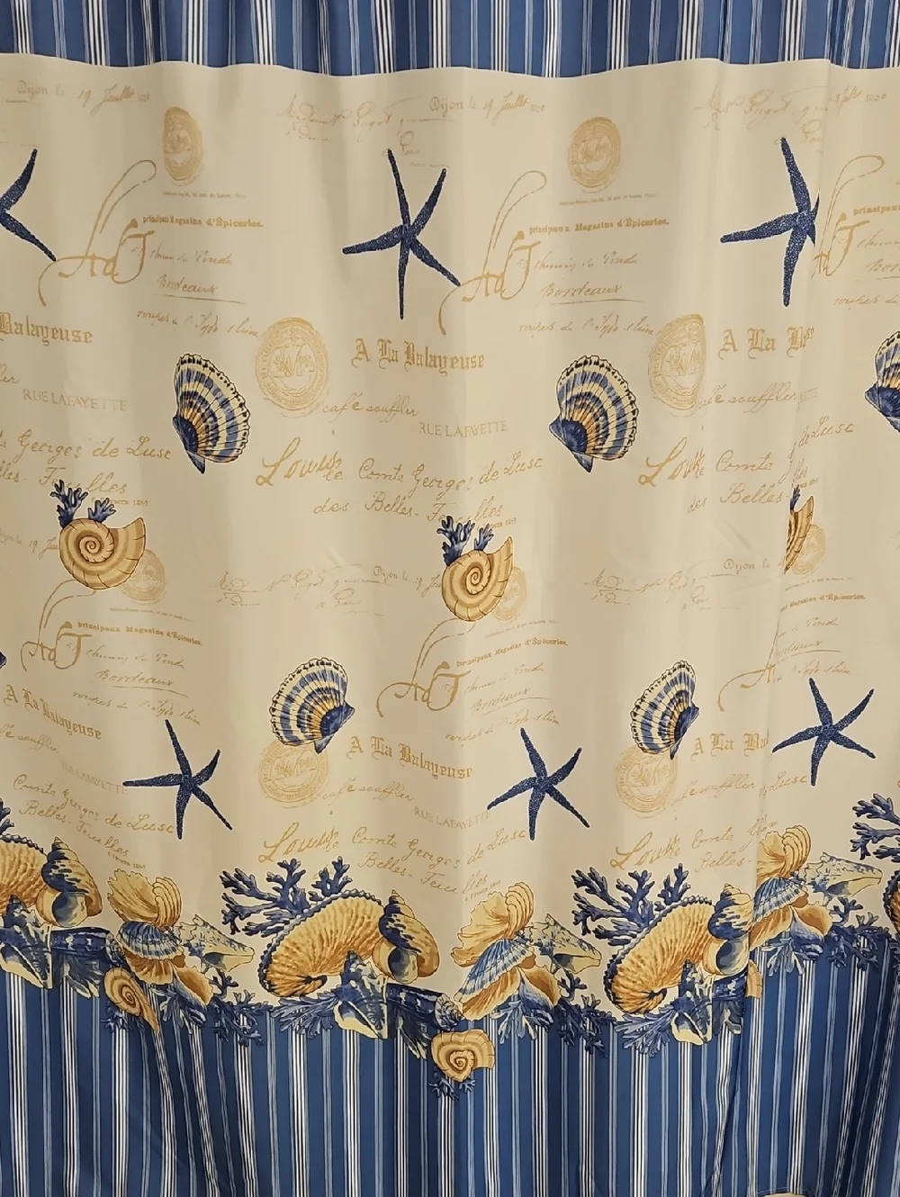 Seashell Shower Curtain And Liner